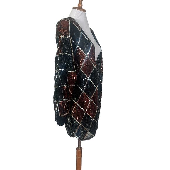 Vintage 1990s Givenchy En Plus Sequin Open Front Jacket Cardigan 14 - Picture 7 of 9